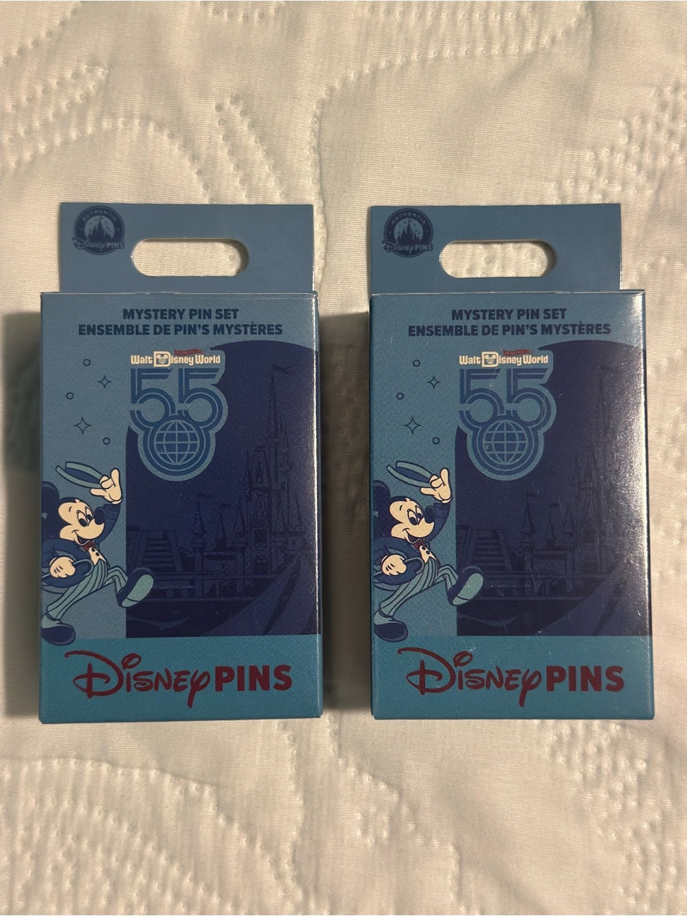 Disney Pins 55th Anniversary Mystery Pin two boxes